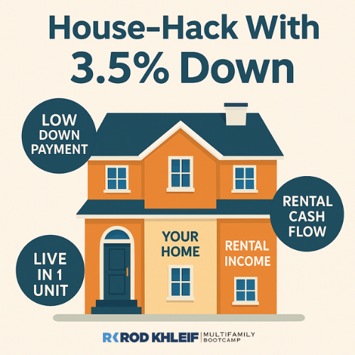 Infographic describing house hacking with 3.5% down