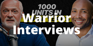 Podcast thumbnail that says warrior interviews