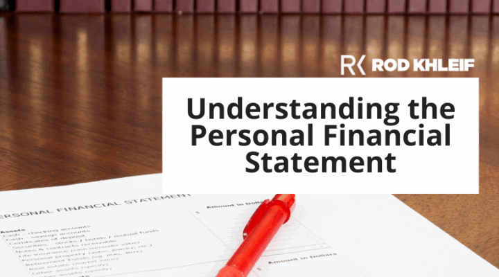Image of a document that says understanding the personal financial statement.