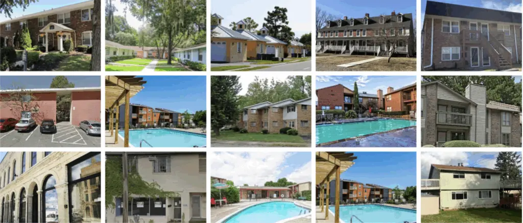Images of apartment buildings bought by Rod Khleif's Warrior Program Students