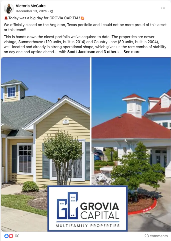 Victoria McGuire closes 120 apartment building through Rod Khleif warrior program