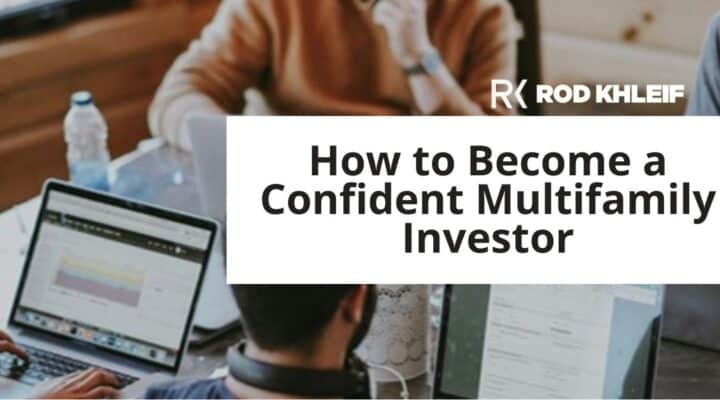 Rod Khleif featured image for How to Become a Confident Multifamily Investor, showing focused professionals in a working session at a laptop with data on screen, with the RK brand logo, representing the prepared confidence every new multifamily investor needs to walk into the broker, investor, lender, and operator rooms.