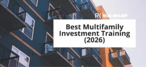 Best multifamily investment training programs for 2026 compared by Rod Khleif with apartment buildings in the background