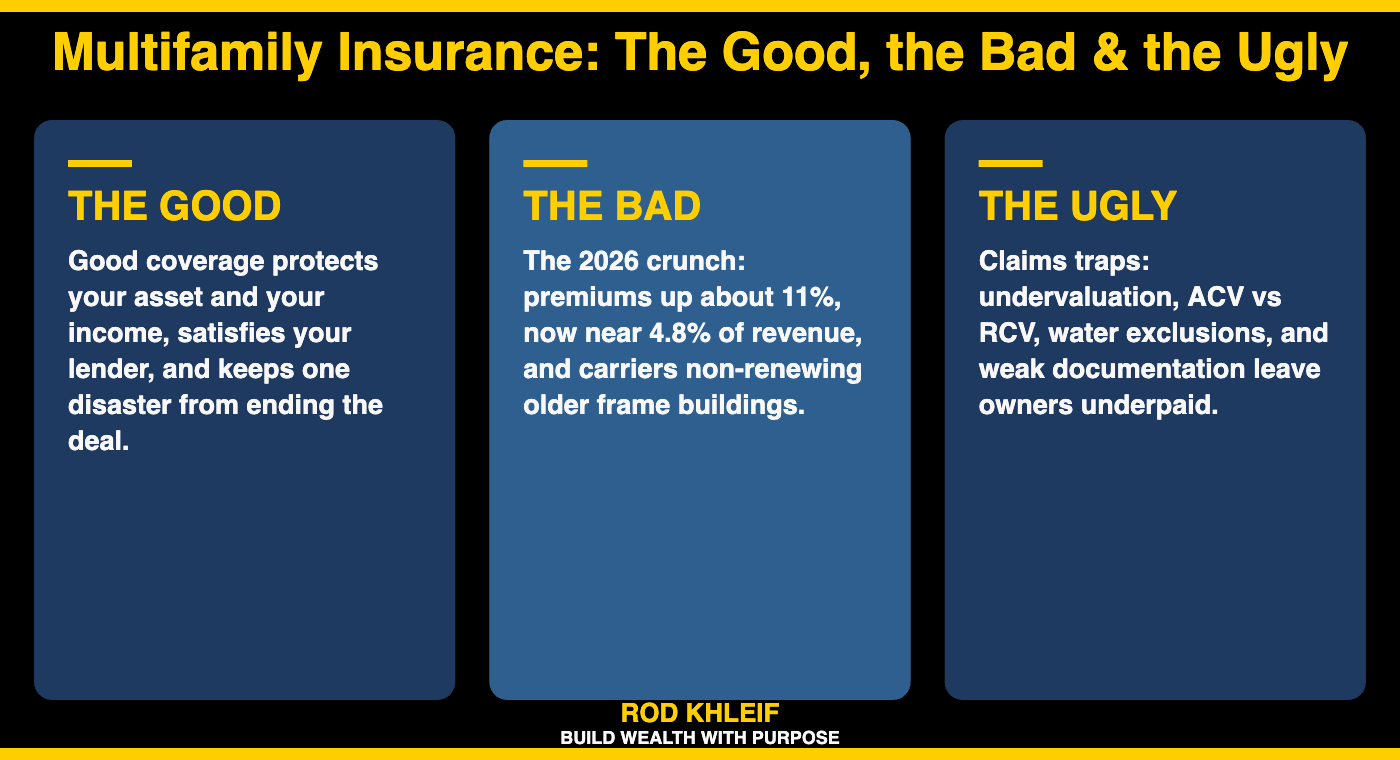 Multifamily Insurance: The Good, the Bad and the Ugly Multifamily insurance the good the bad and the ugly: strong coverage protects your asset, the 2026 premium crunch, and the claims traps that leave owners underpaid