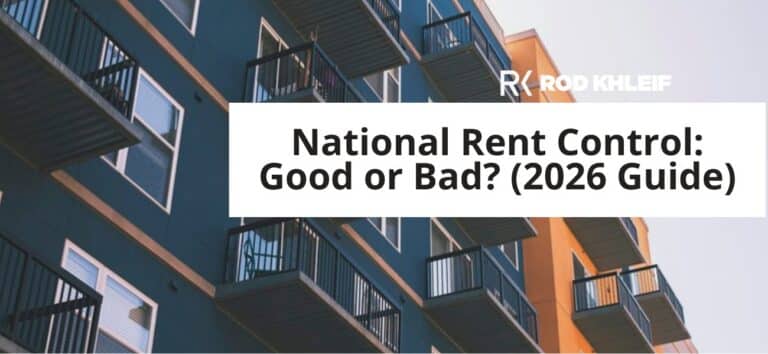 National rent control good or bad, shown over a row of apartment buildings, a 2026 guide for renters and investors