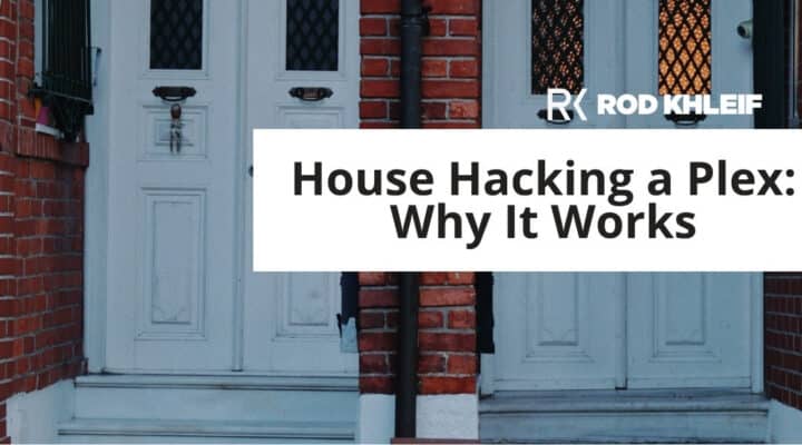 House hacking a plex shown as a red brick duplex with two front doors