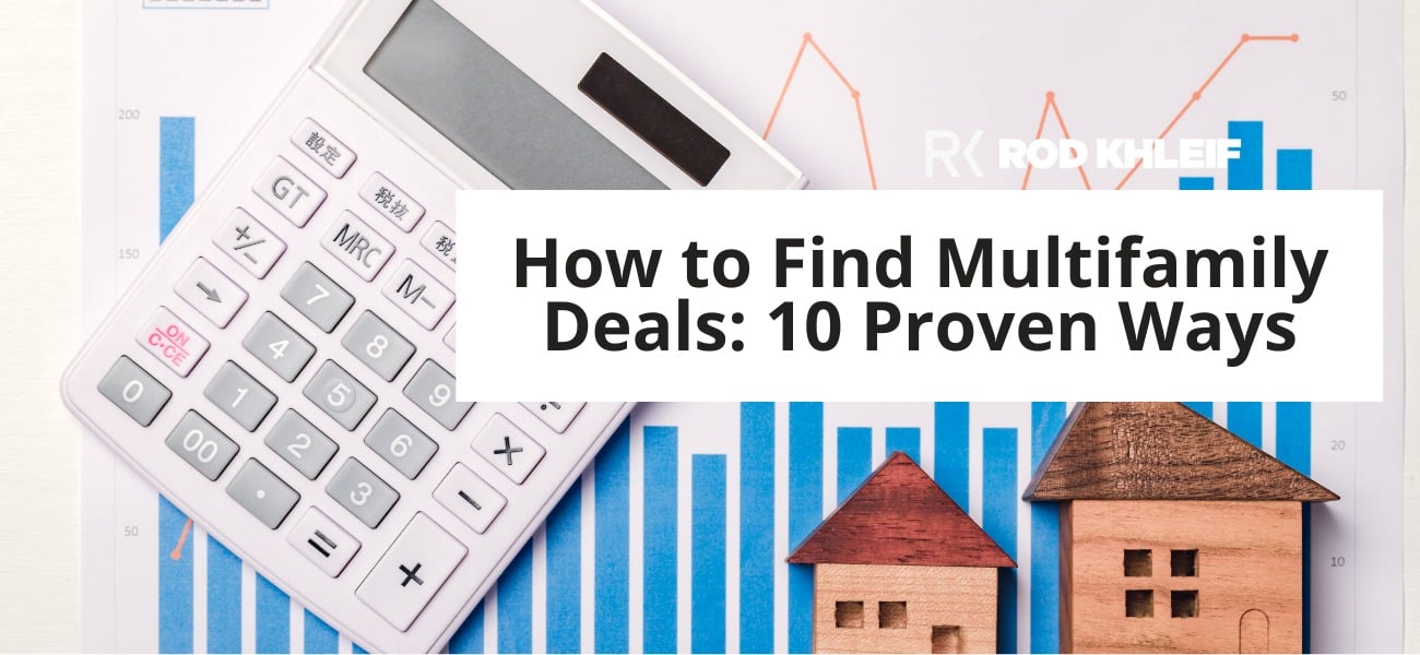 How to find multifamily deals shown as a calculator and bar chart used to screen apartment listings